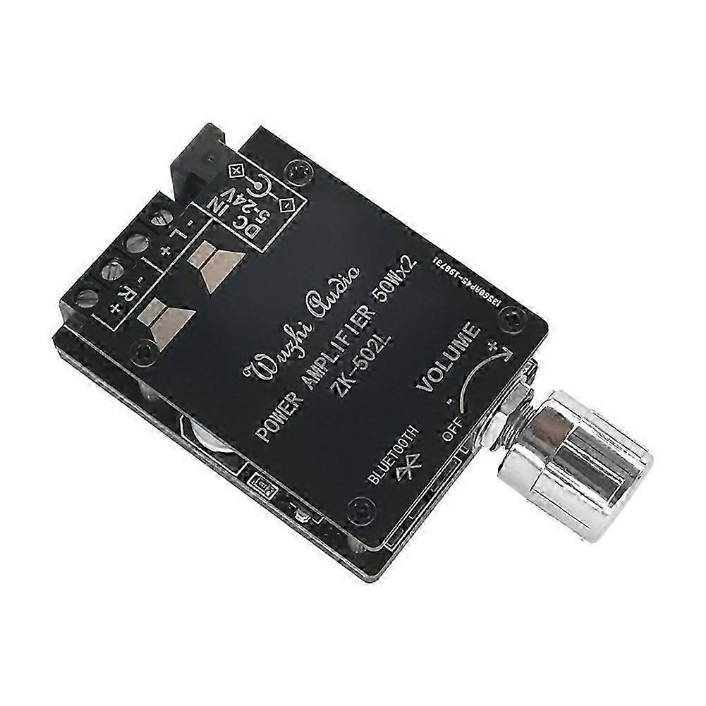 -502L 2X50W Bluetooth 5.0 Power Amplifier Board Digital Audio HiFi Stereo Dual Channel Class D AMP with Shell JP
