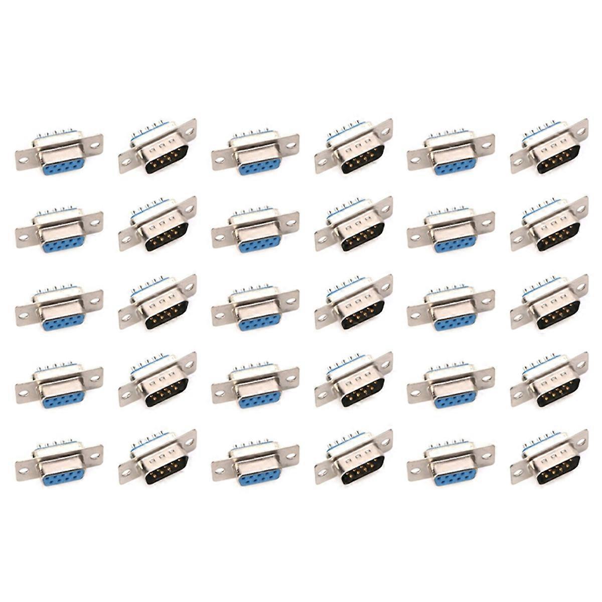 15Pairs 30Pcs Db9 Male and Female Rs232 9 Pin Wire Solder Serial Port Plug Connectors