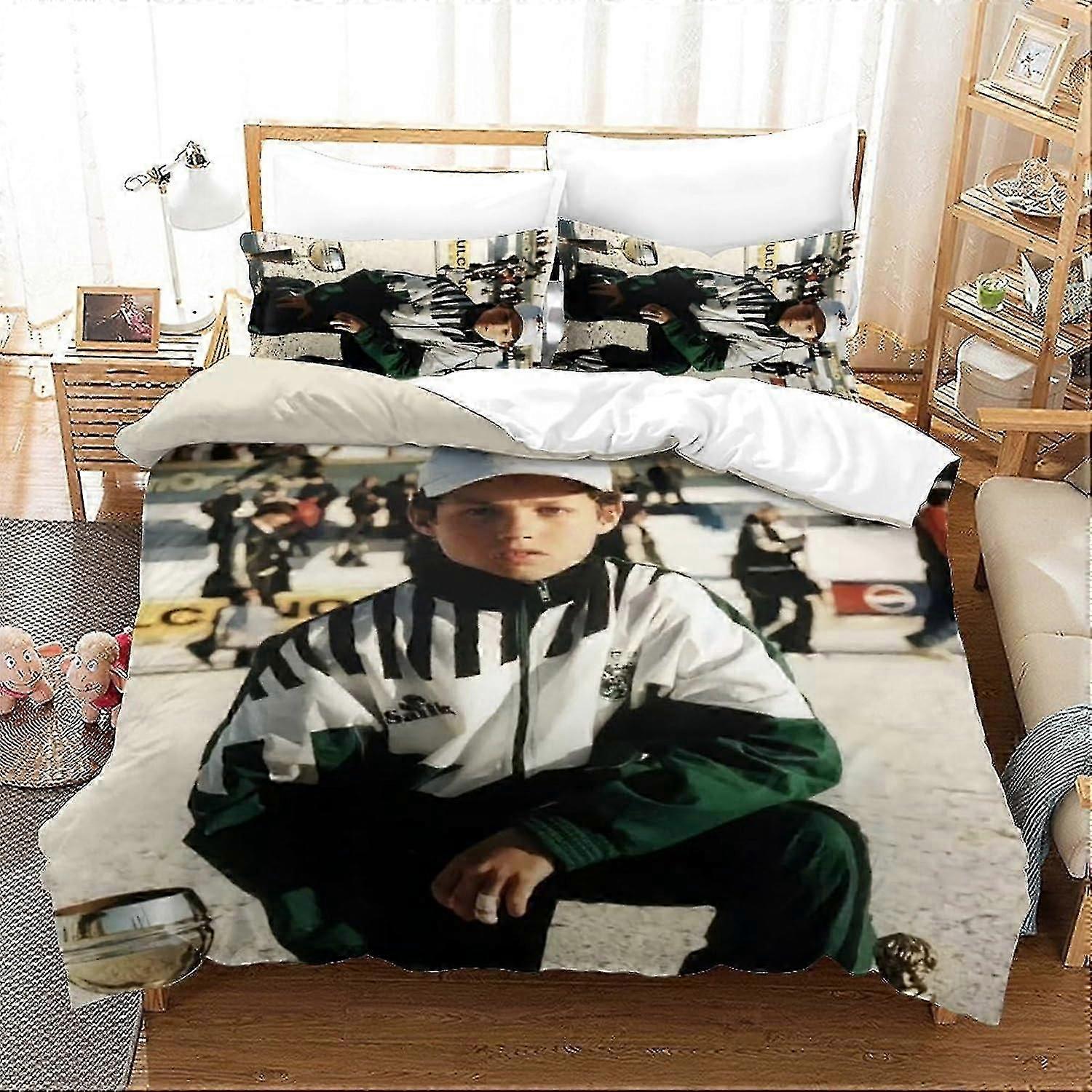 o3969 Lakan Cristiano Ronaldo Sängkläder Set 3D Fotboll Star Påslakan Set, Mjuk 100% Mikrofiber Säng Set 3PCS, Tryck Singel Dubbel King Size Micr