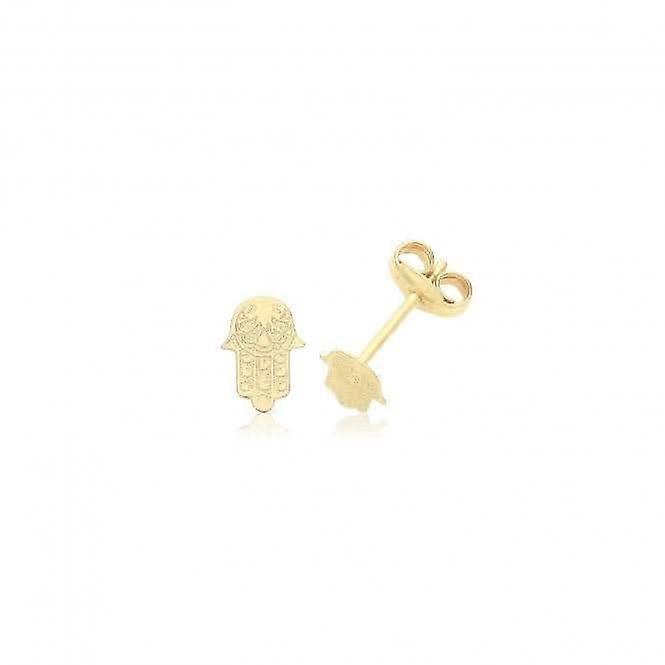 9ct Yellow Gold Minimalist Pendant Hamsa Studs ES735