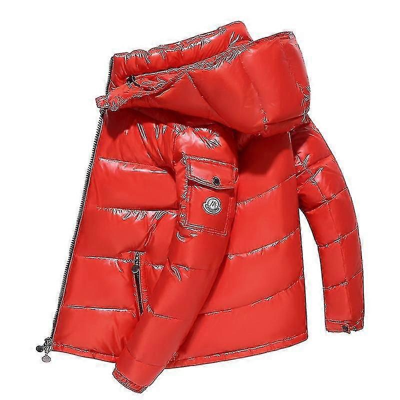 Aisiting Shiny Down Jacket Men's Winter Jacket Stand Collar Down Jacket With Hood