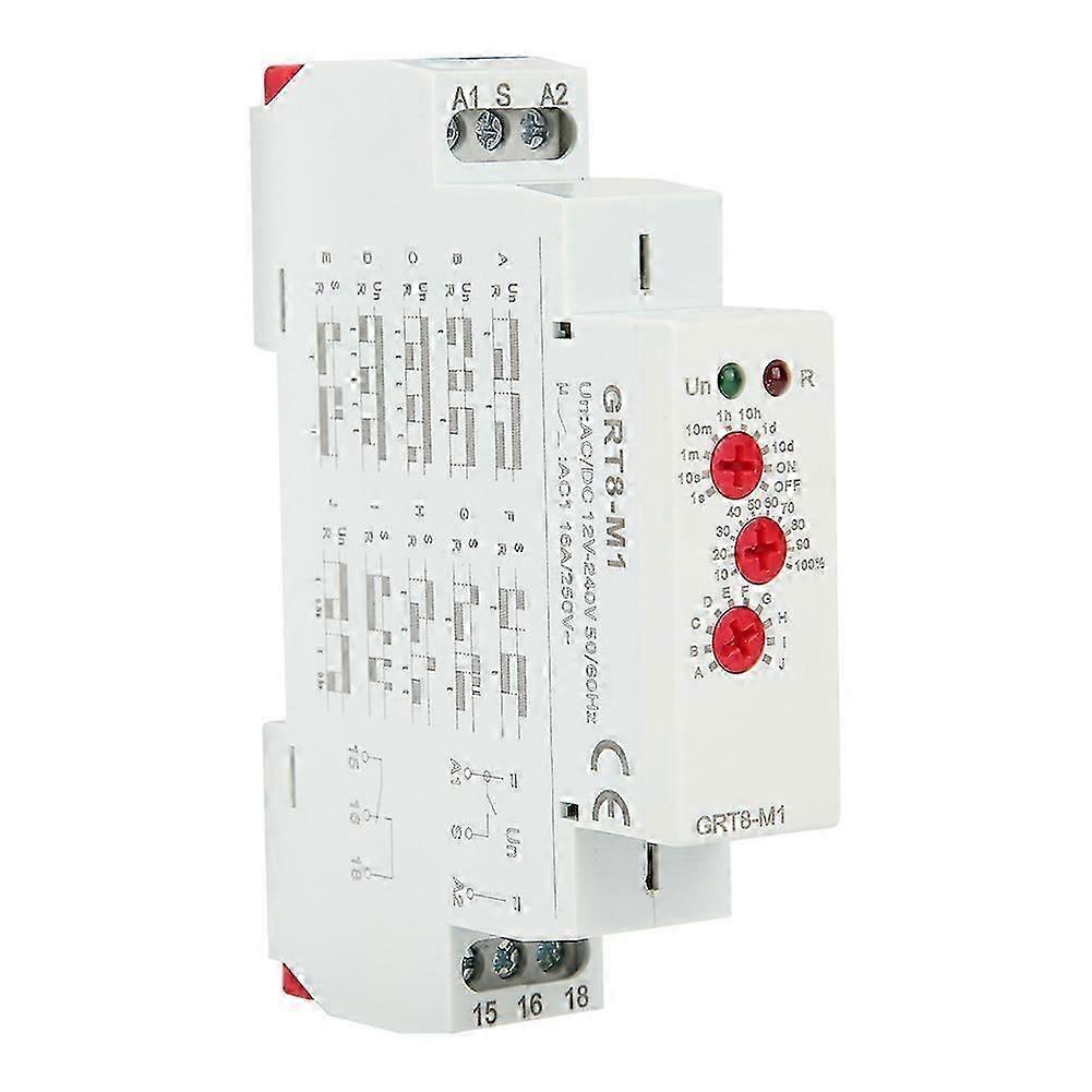 2025 New GRT8-M1 Time Delay Relay with 10 Functions 35MM DIN Rail Mount
