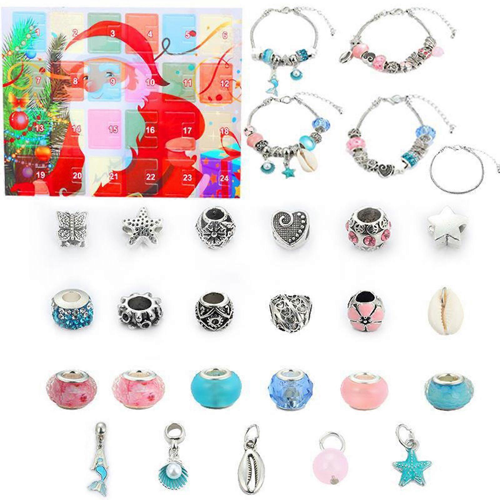 Xmas Advent Calendar Christmas Countdown Calendar DIY Charm Bracelet Making Kit