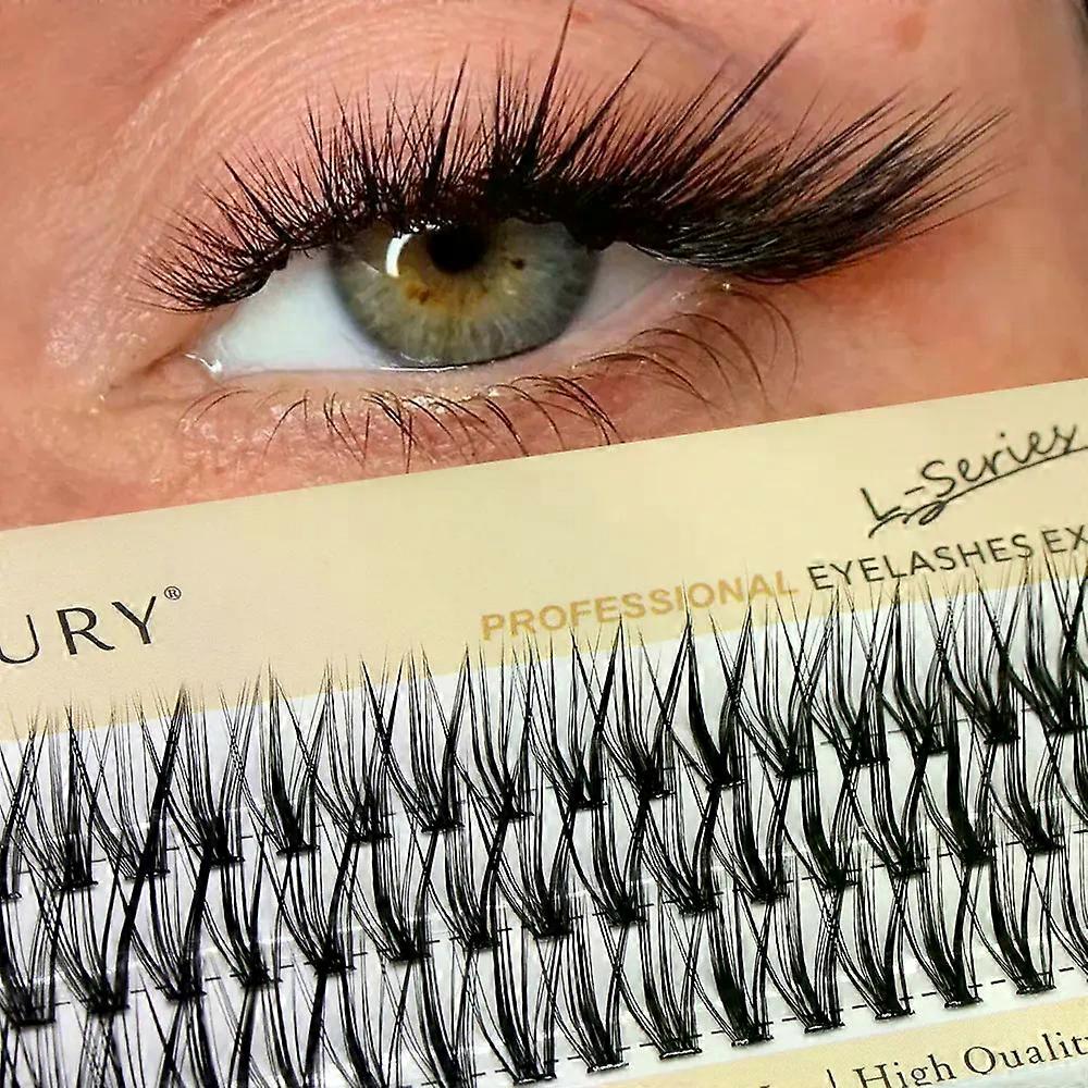 New 60pcs 30D L Curl Cluster Eyelash Extension Foxy Eyes Cat Look Natural Individual Eyelashes Bunches  Makeup Tool Lashes Cilia
