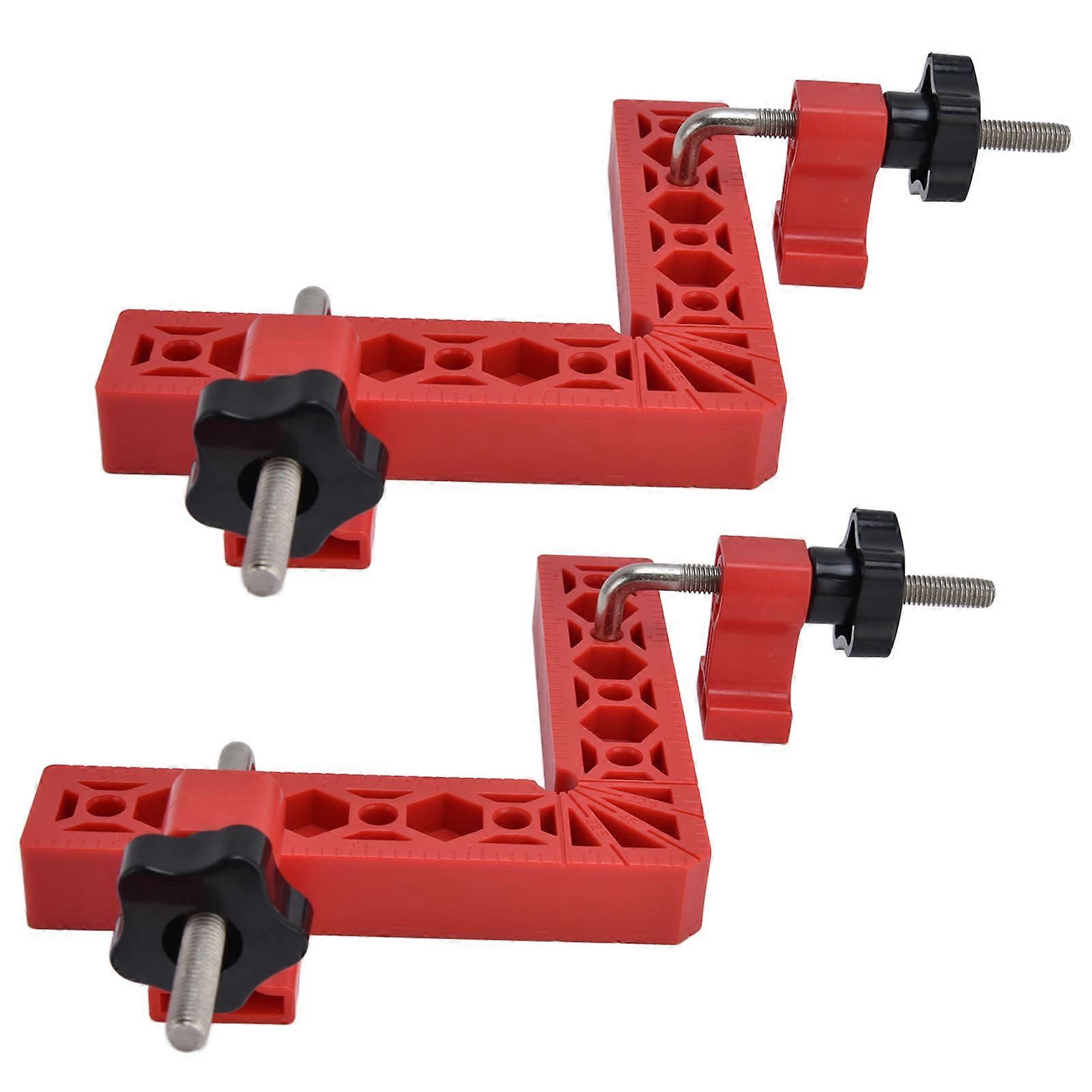 2 Sets 90° Positioning Square LType Right Angle Adjustable Woodworking Splicing Corner Fixture(Red )