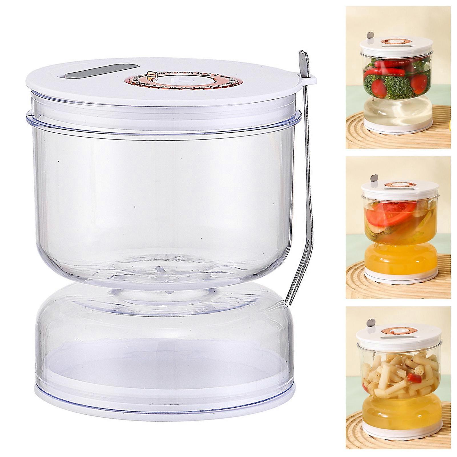 27oz Pickle Jar with Strainer Flip Leakproof Airtight Lid Hourglass Pickle Juice Separator Jar from Wet and Dry for Olives / Gherkins or Sliced Pickl