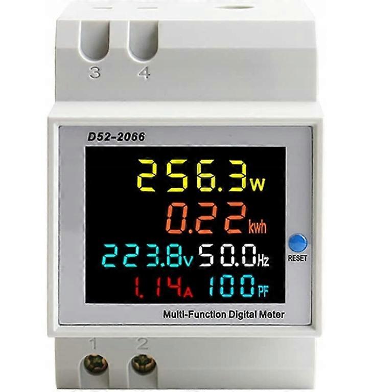 6 In1 μετρητής ενέργειας D52-2066 LCD Ac40-300V 100A