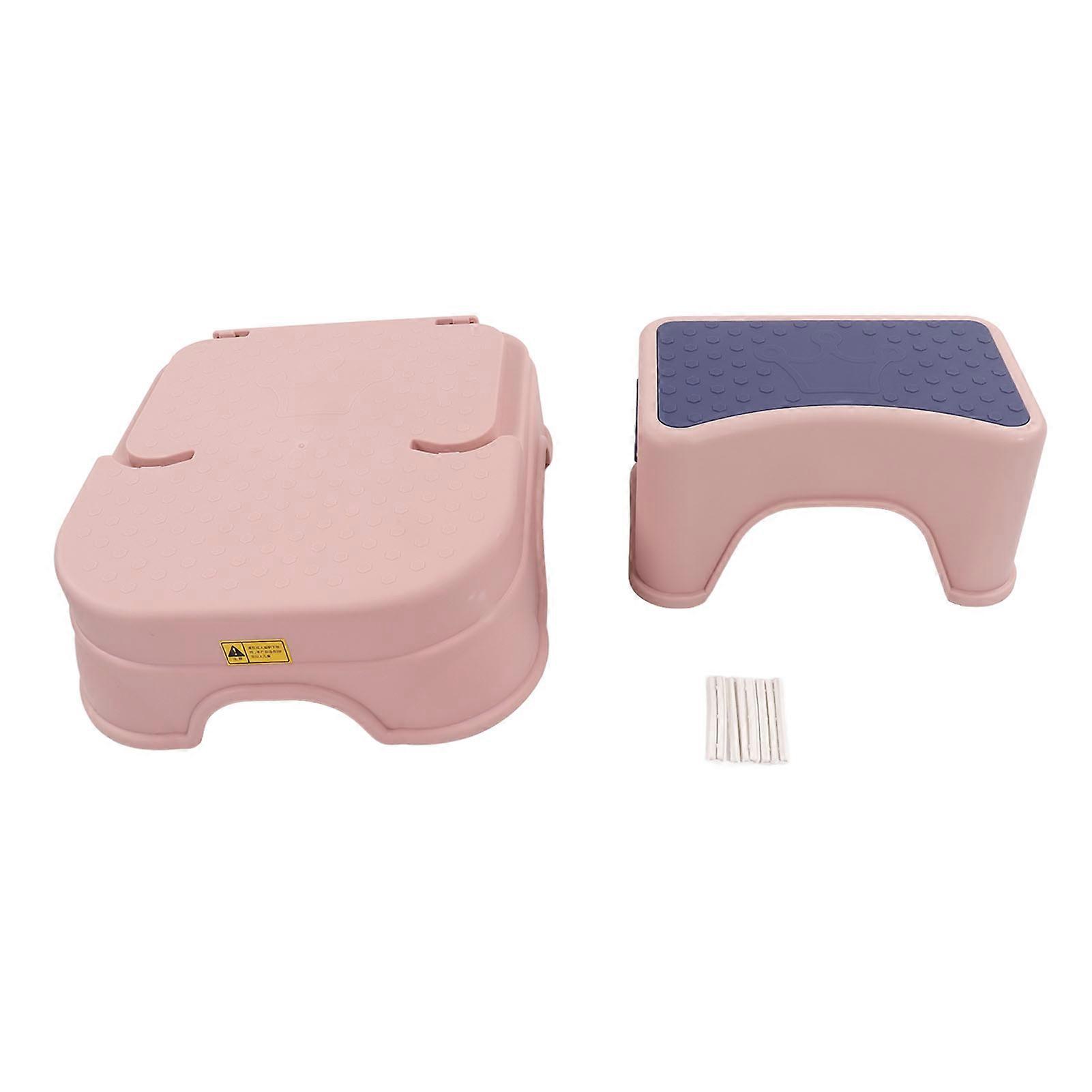 Kids Step Stool Double Antiskid Height Adjustable Widened Base Ergonomic Toddler Step Stool 2 Layer Detachable Step Stool Pink Purple 