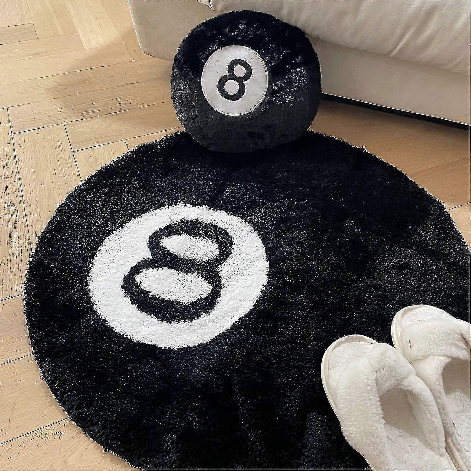 8 kugletæppe 100x100cm hvidt sort tæppe seje tæpper og æstetiske tæpper til soveværelse stue-yvan