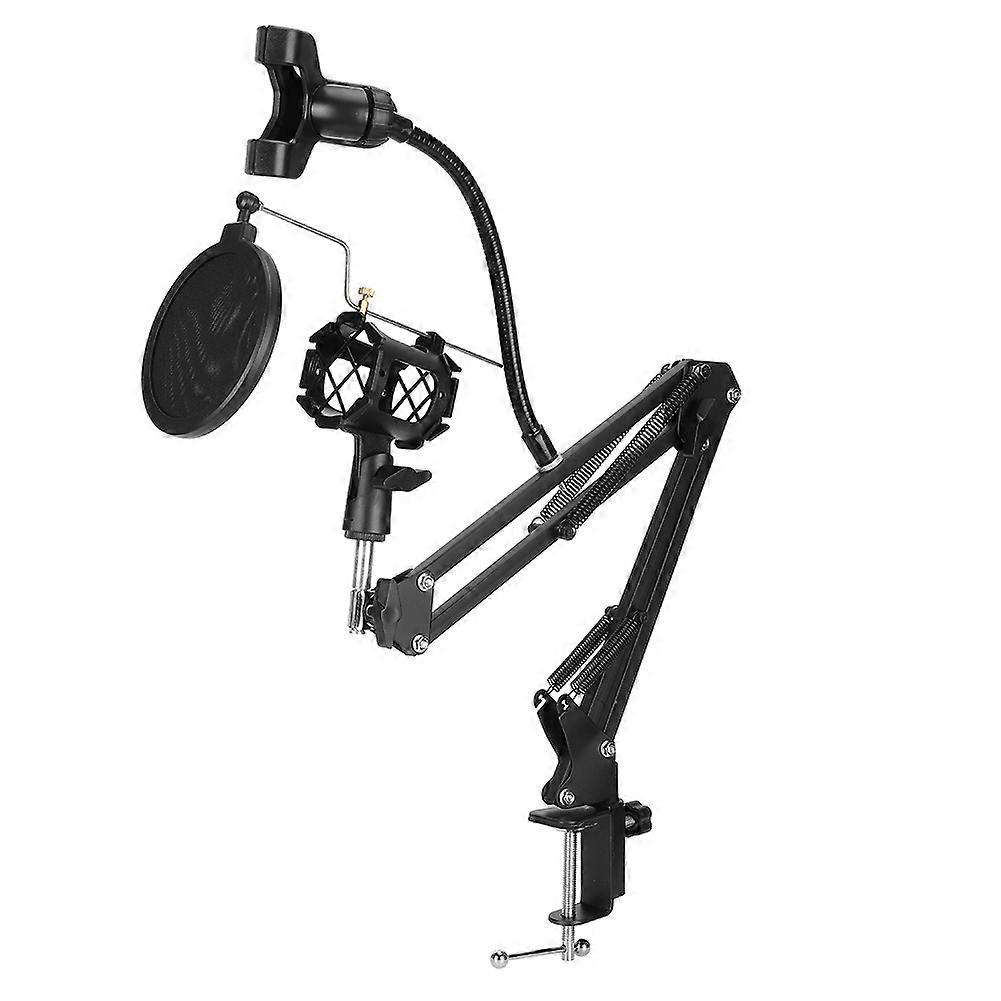 Adjustable Folding Microphone Stand Steel Table Clip Max 4.5cm
