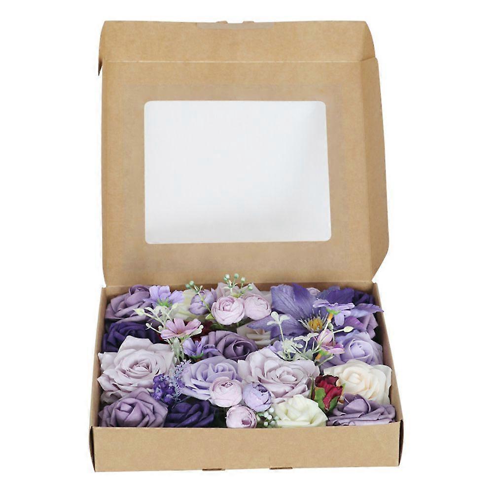 Artificial flower box wedding party gift box-taro purple