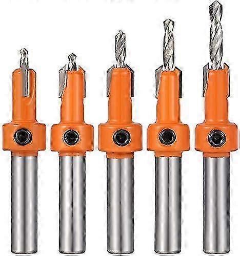 Woodworking Drill Bit Set, 5pcs Countersink, HSS Countersink Counter(8MM)