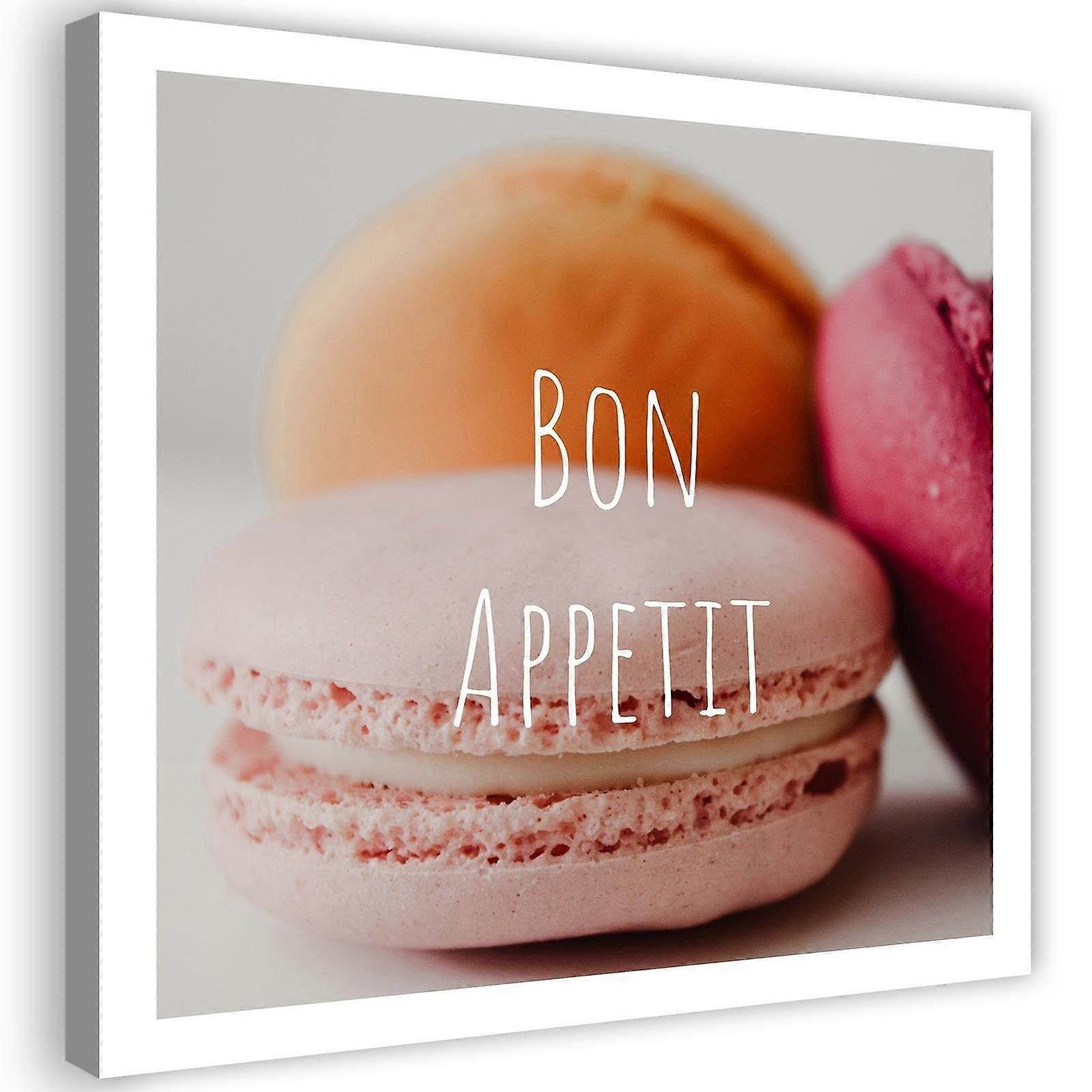 Impression sur toile, Macarons - Bon Apetit - 30x30