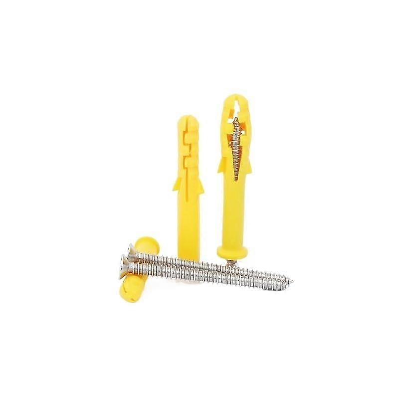 20/10 M8 Yellow Plastic Expansion Pipe with Expansion Head Drywall Screw Set (Size: M8x135 20set)