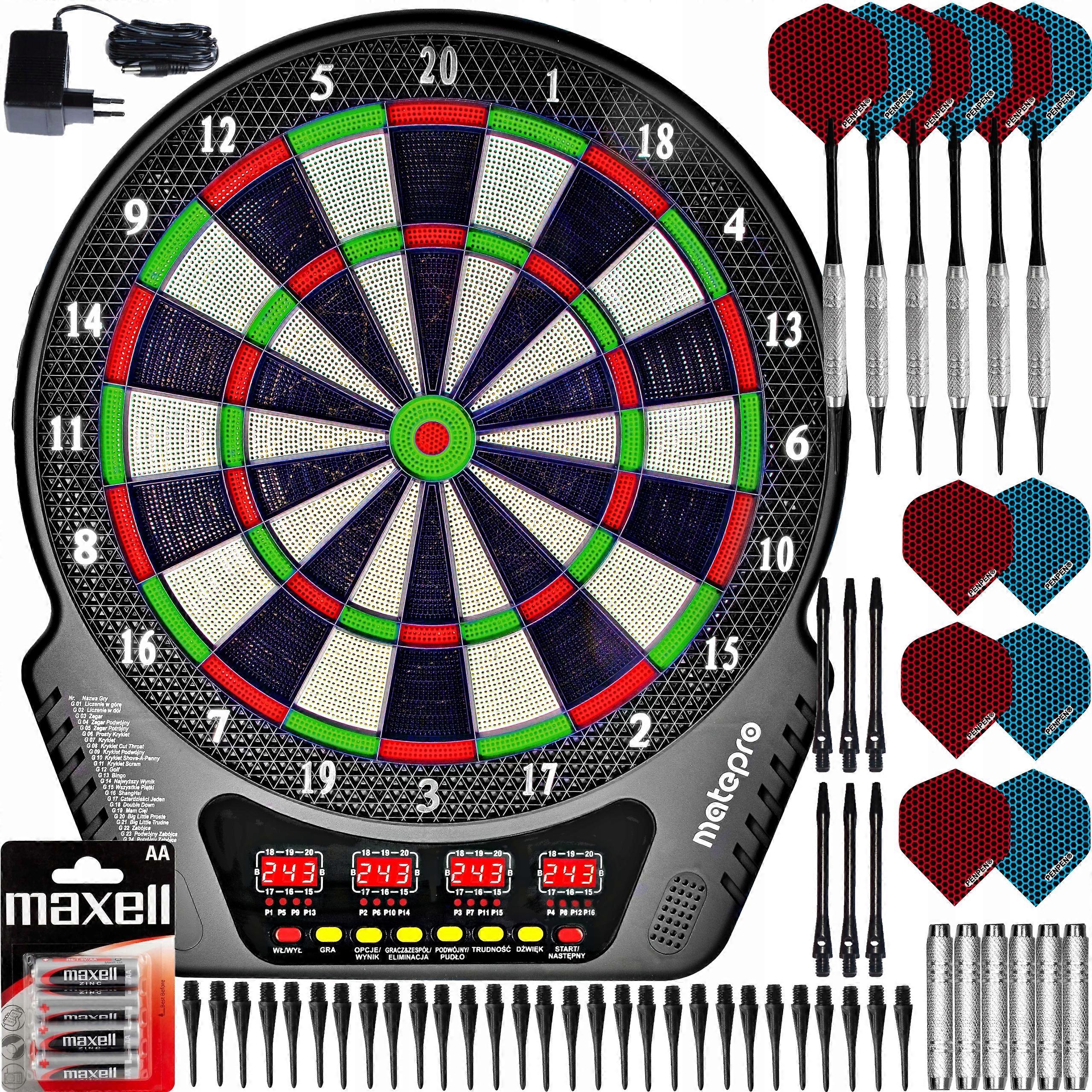 Matepro Set Jeu de fléchettes électronique Fléchettes en aluminium