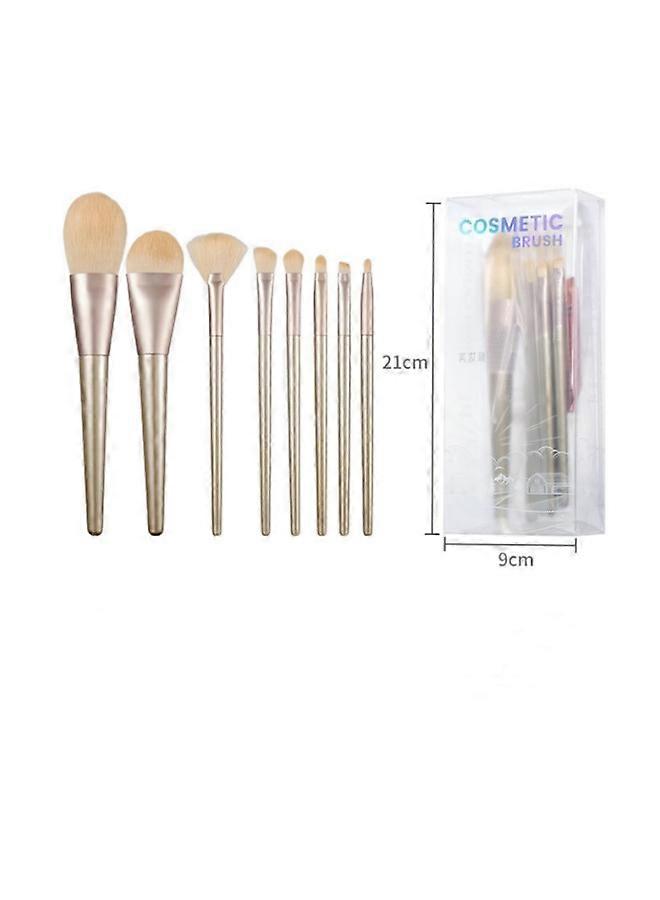 8Pcs Makeup Brush Set Premium Synthetic Brushes for Foundation & Blush