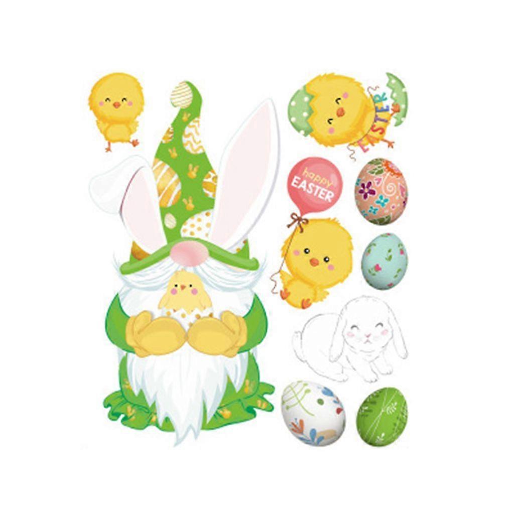 1/4 Sheet Easter Gnome Window Clings Stickers Eggs Rabbit Fridge Decals Decor