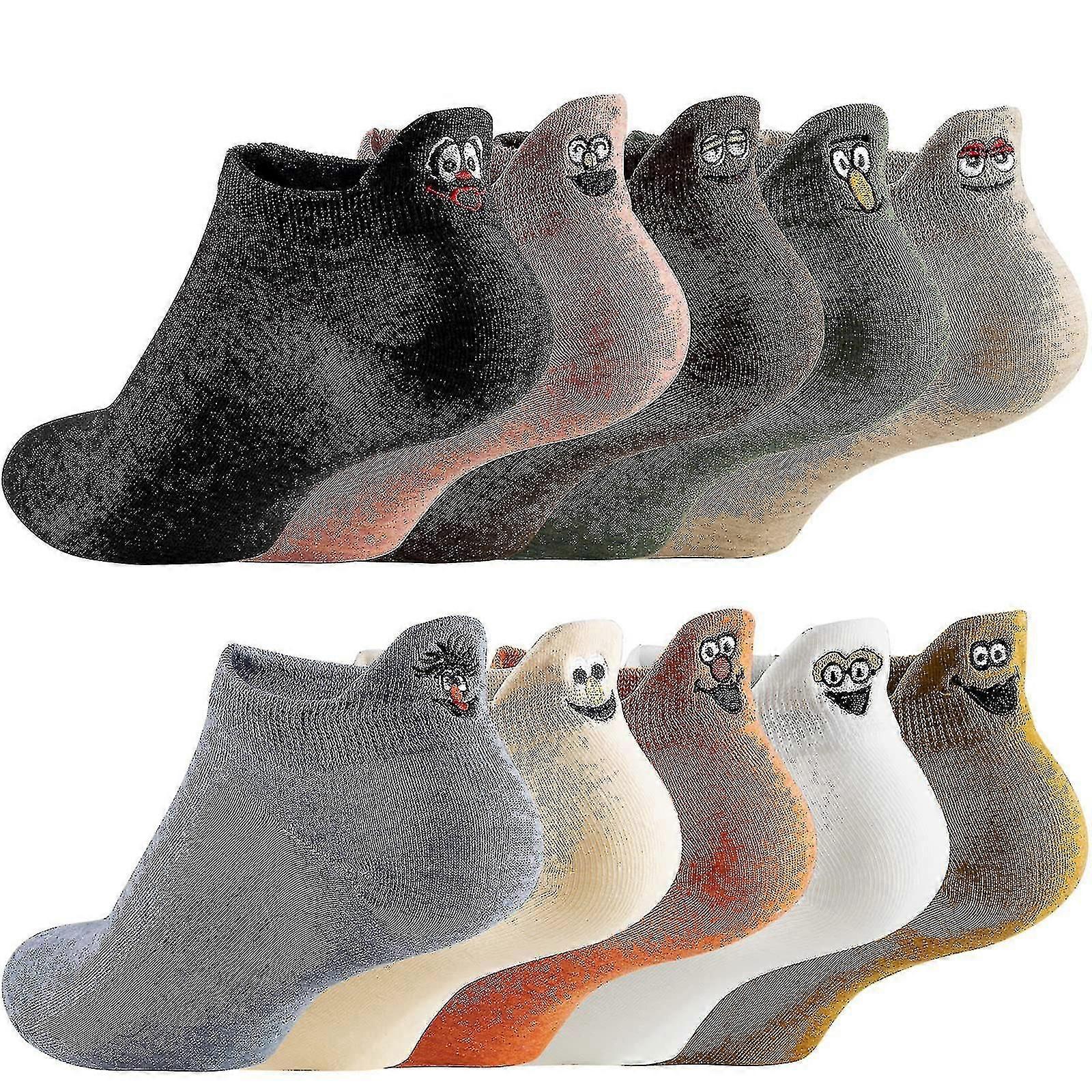 かわいい靴下10ペアコットンカワイイ刺繍面白い足首ソックスノベルティソックスレディースガール用