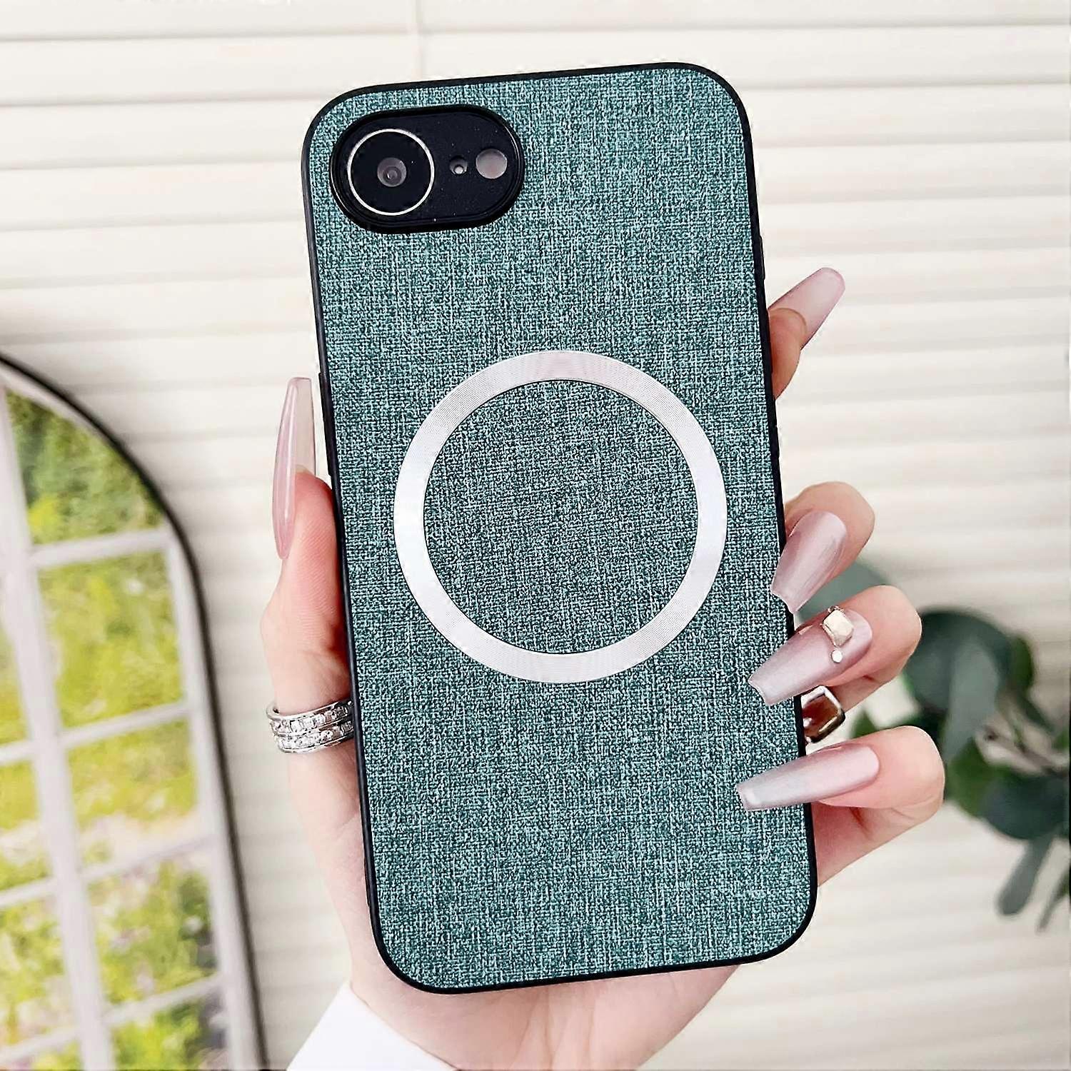 For iPhone 16e Case Drop-Proof TPU+Cloth Back Phone Cover Compatible with MagSafe