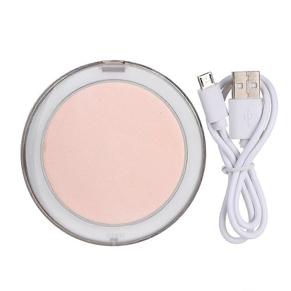 Portable Folding Compact Pocket Mirror Intelligent Sensor LED Light Makeup Mirror Rose Gold