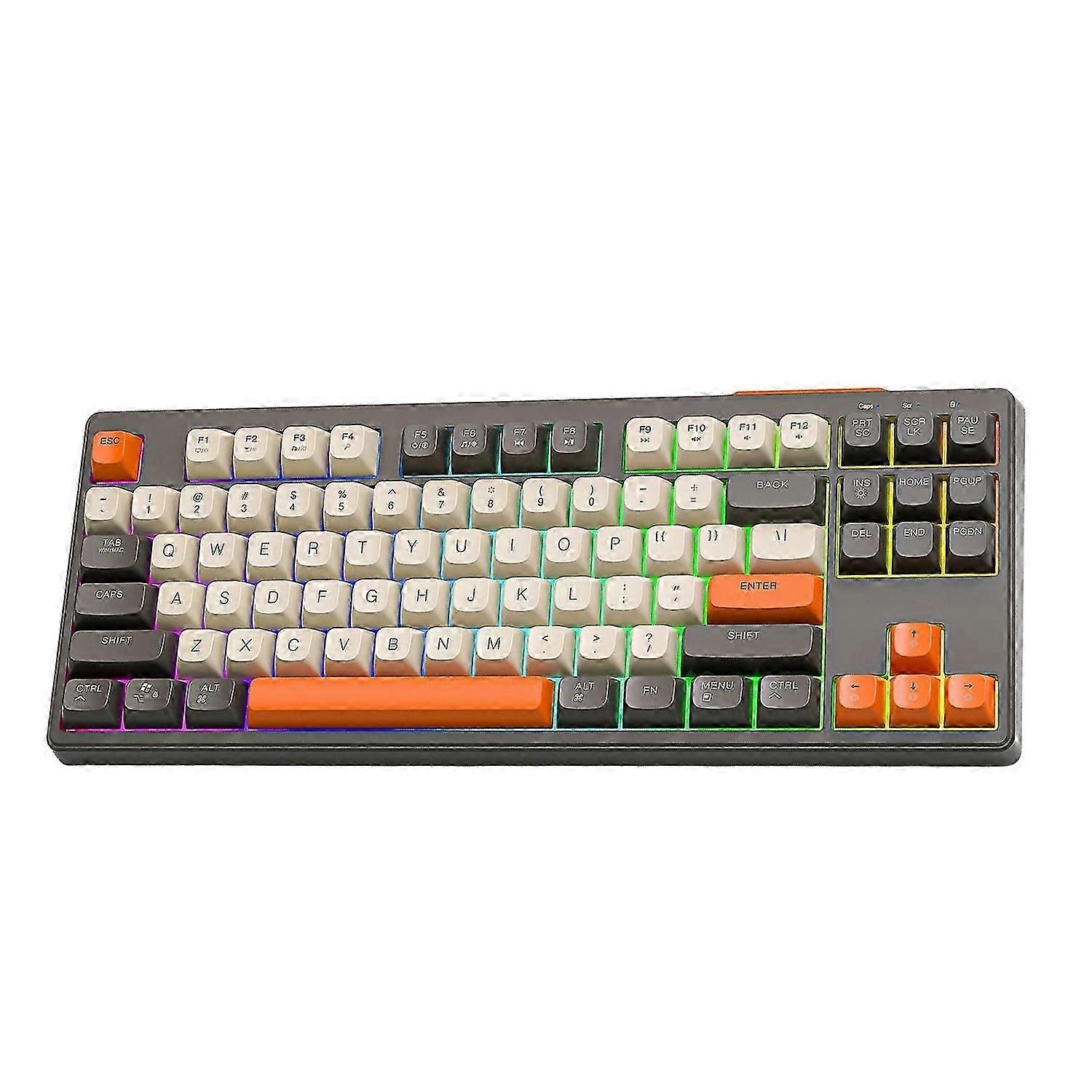 Clavier de jeu sans fil compatible Bluetooth avec rétroéclairage LED coloré et multicolore