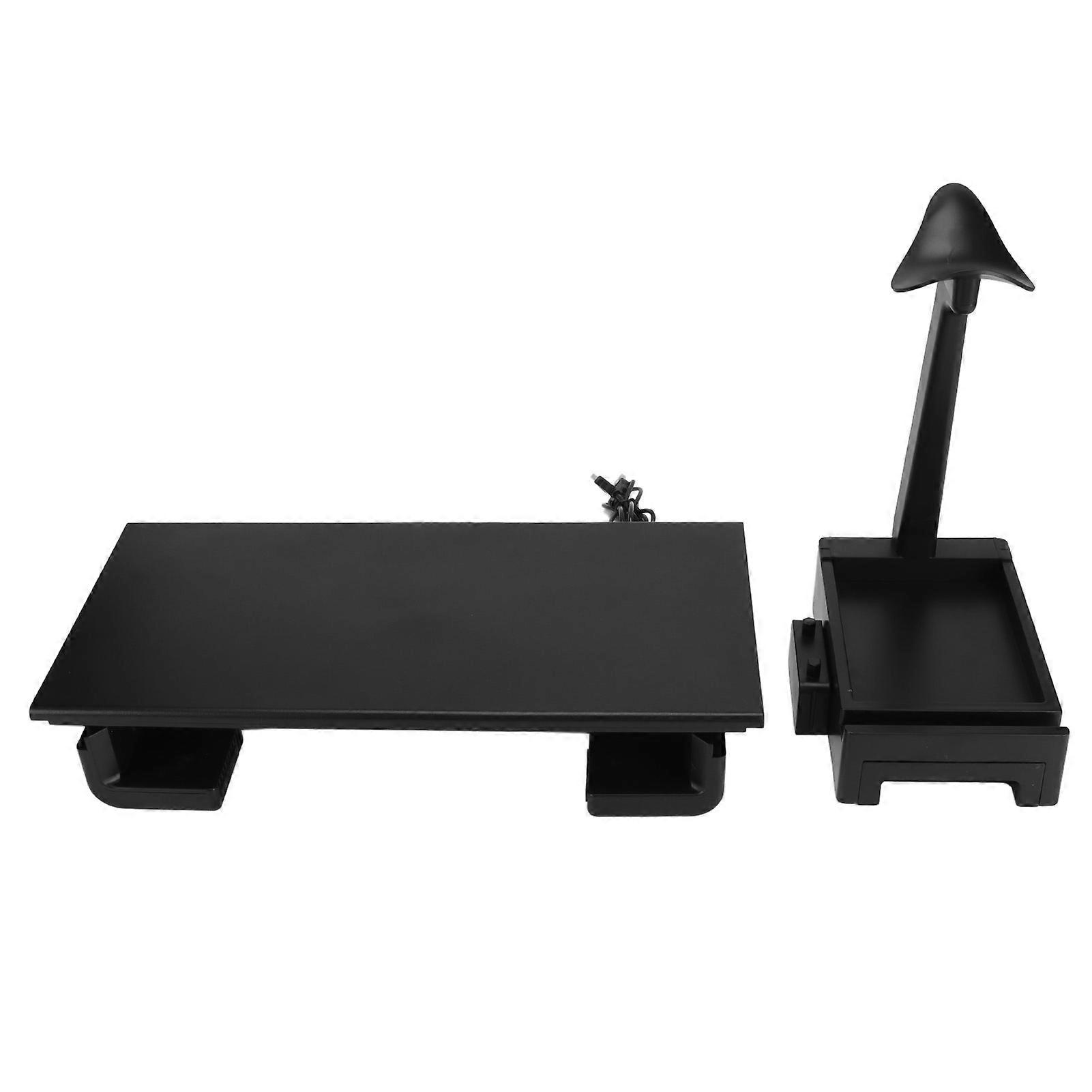 Black Computer Riser with 4 USB Port Robust 3 Size Adjustment Desktop Monitor Stand for Office