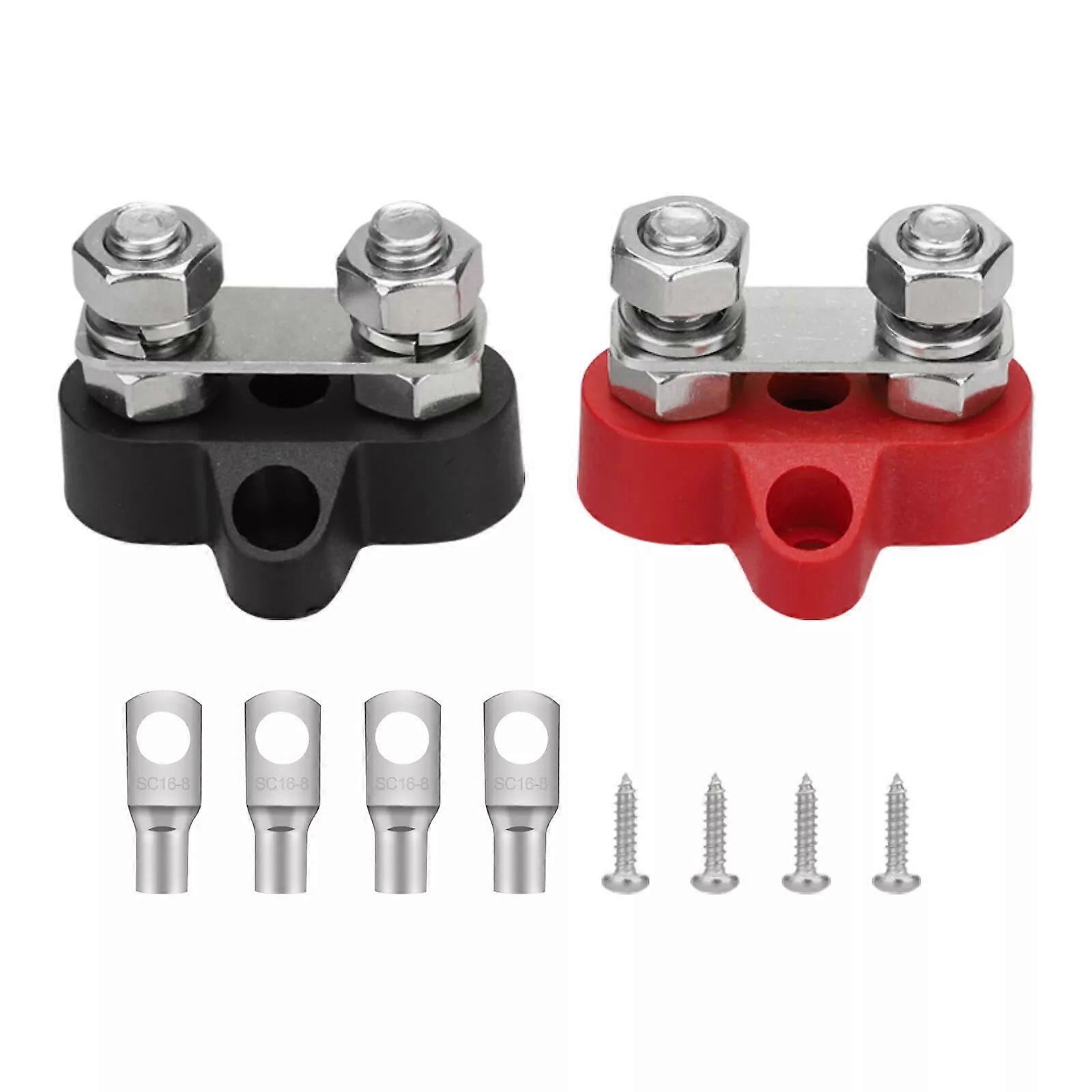 Battery Terminal Block Positive Negative M8 Dual Studs Junction for RV Car Boat