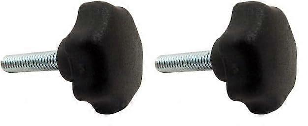 3T31D22 Glass Filled Nylon Plastic Hand Knob, Threaded Stud, 1/4'20 Thread Size x 113/64' Thread Length, 117/64' Head Diameter (Pack of 2)