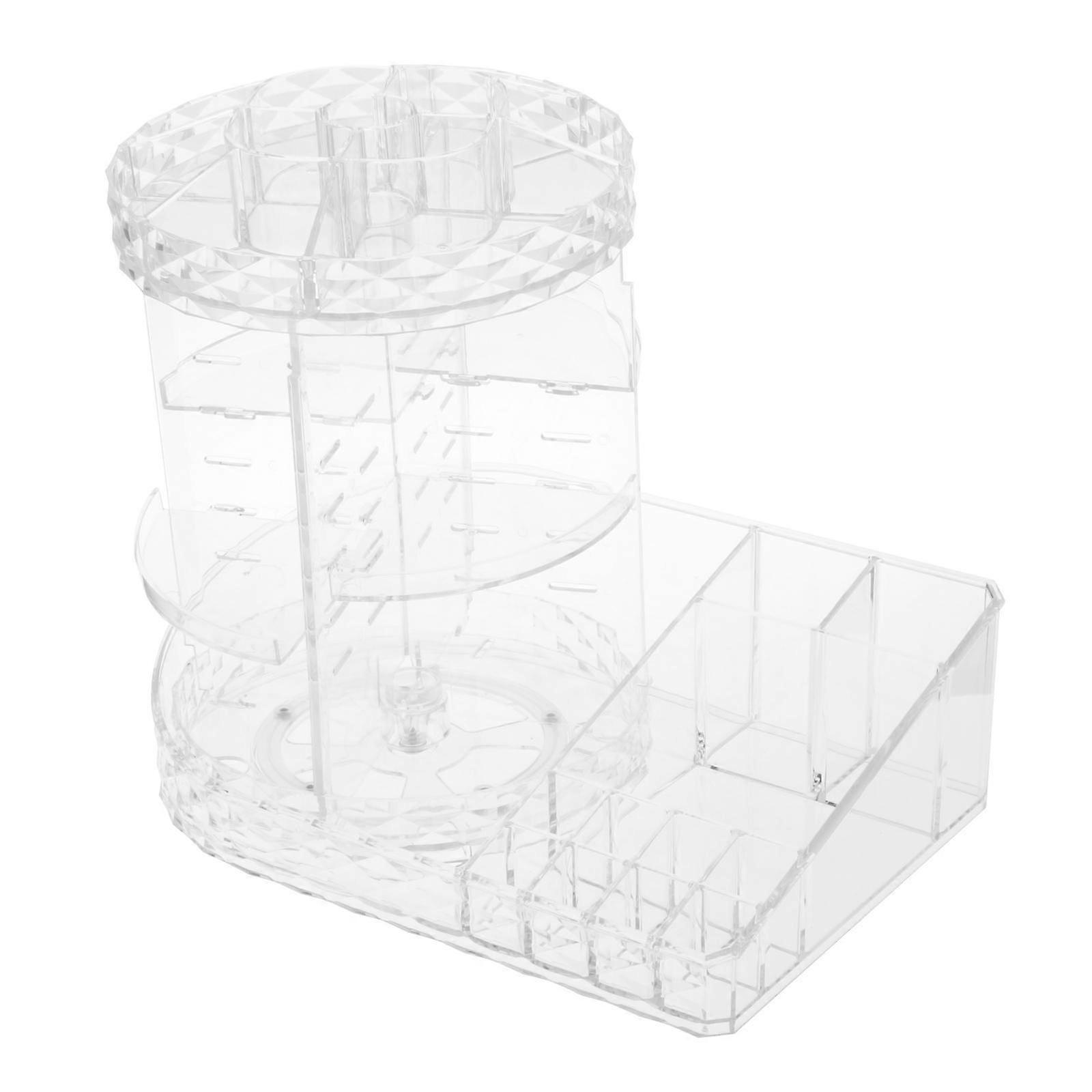 Rotating Makeup Organizer Clear Adjustable Layer for Brush Countertop Vanity