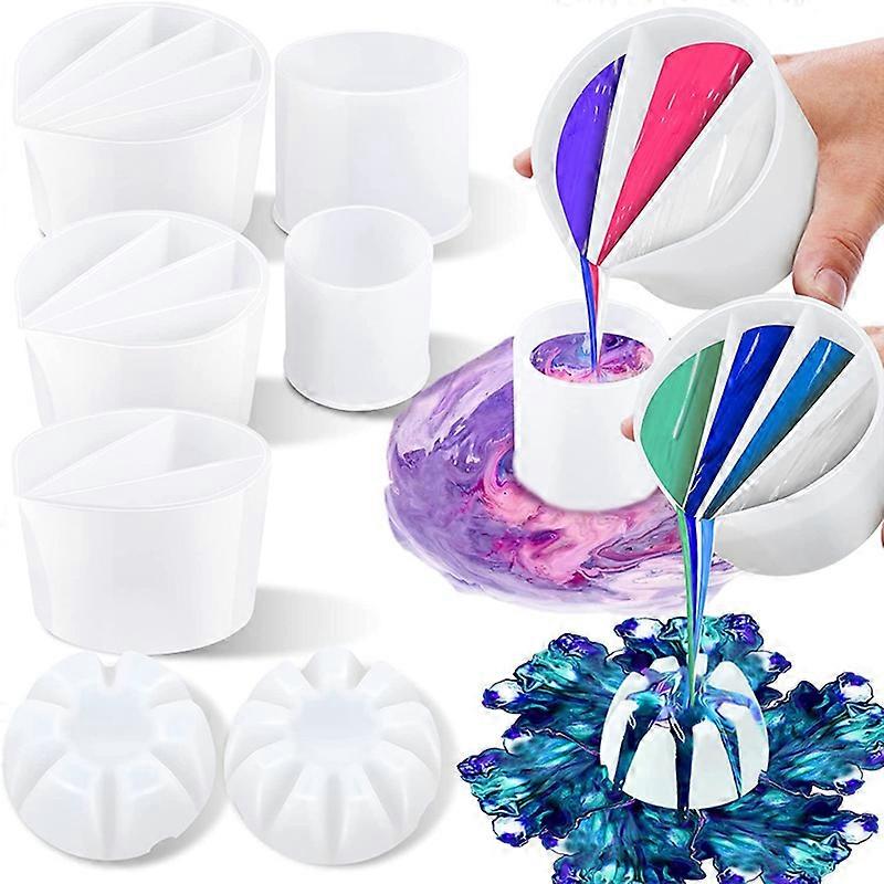 8Pc Paint Pour Cup Pouring Multi Channel Split Cup for Paint Pouring