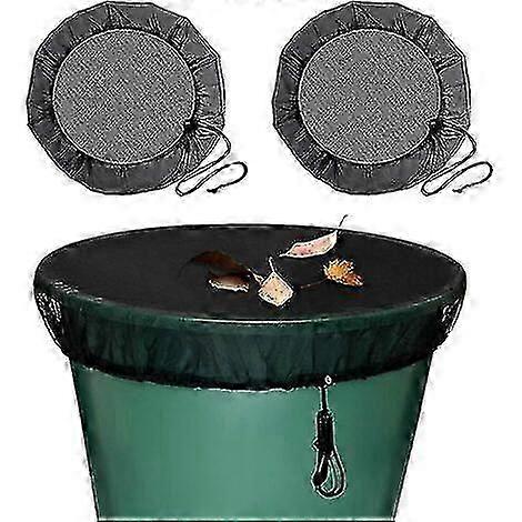 2 Pcs Rain Tank Net, Protection Net For Rain Barrel With Drawstring, Adjustable Mosquito And Leaf Protection