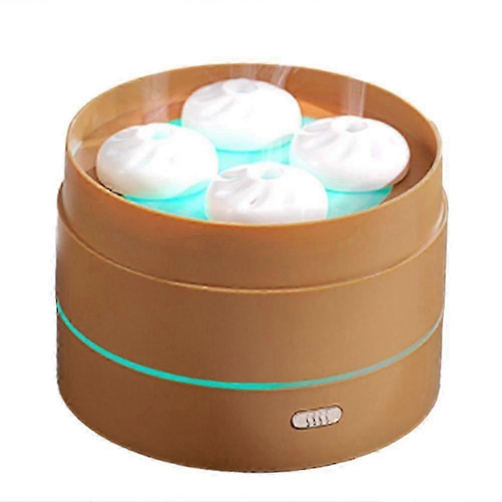 200ml Essential Oil Diffuser Usb Cute Steamer Bun Shape Hydrating Diffusor Night Light Home Small UXM