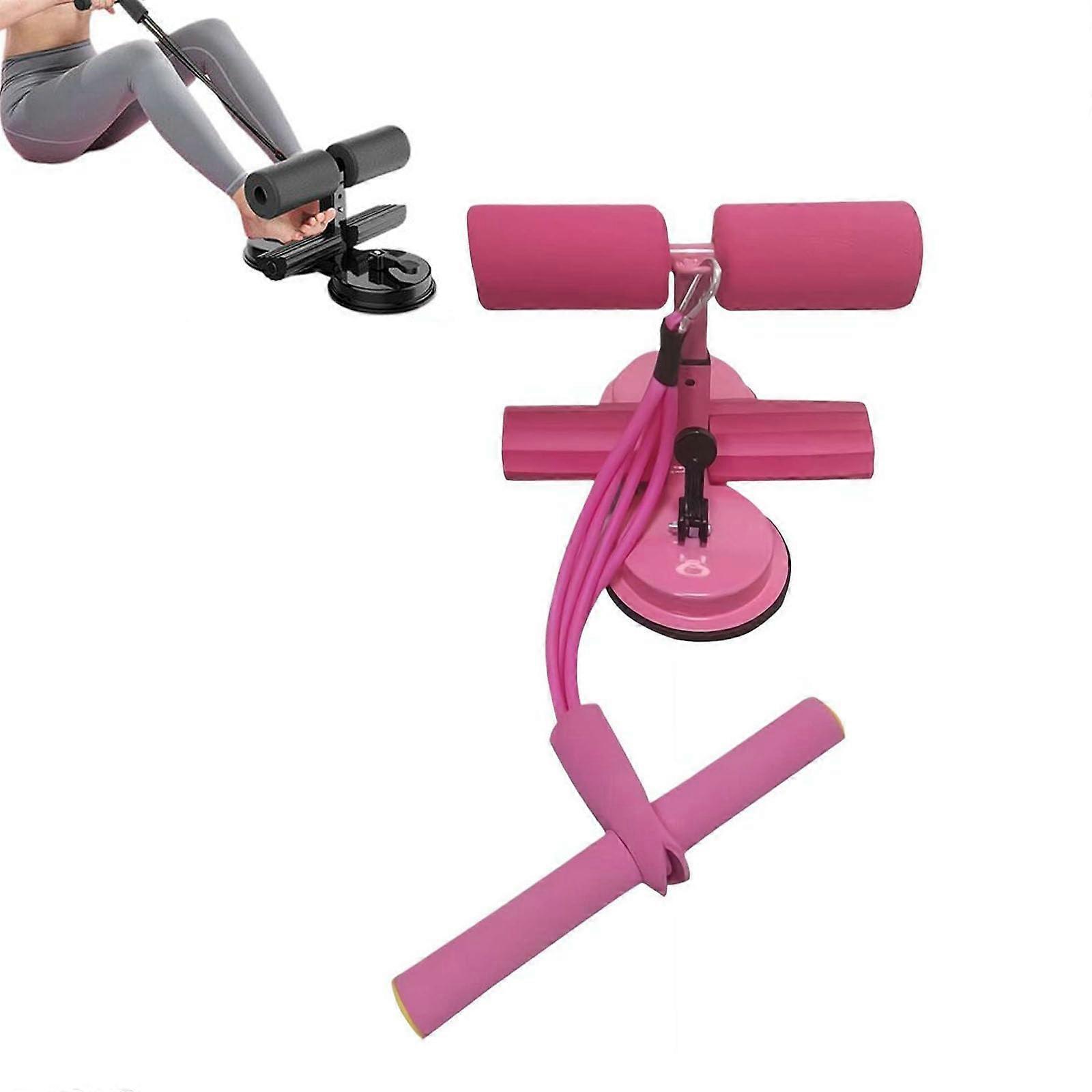 Portable Adjustable Sit Up Bar with Dual Suction Cups for Core and Ab Workout Home Gym Rose