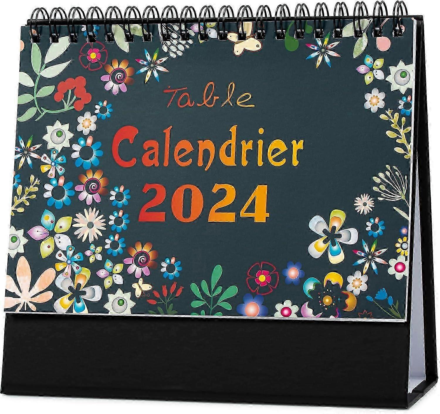 2024 Calendar - 12 Month Desk Calendar from January 2024 to December 2024, Flip Monthly Calendar with Notes, 12.5 x 17.5 cm-A