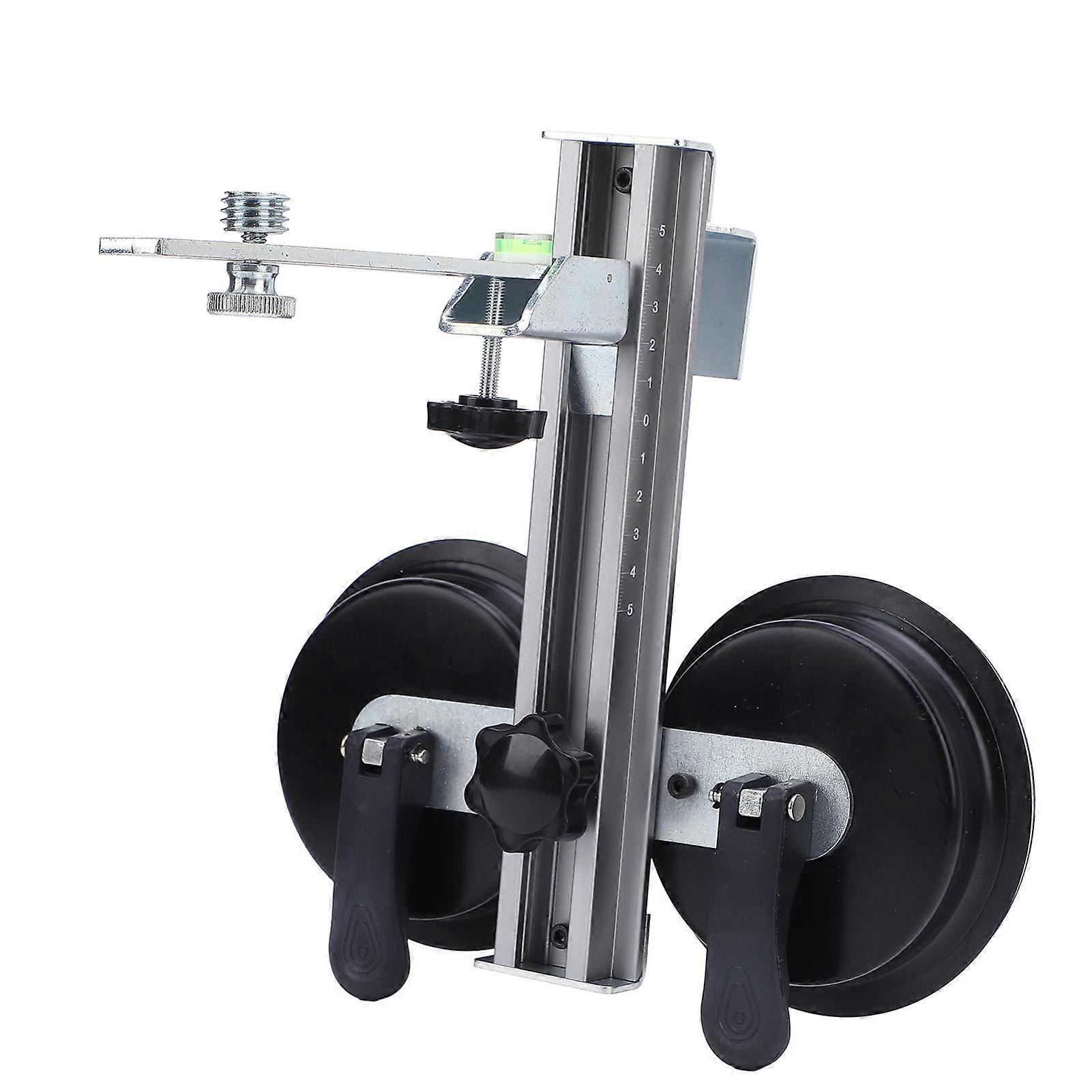 Dual Suction Cup Line Level Stand Aluminum Alloy 360 Degree 40lbs Bearing Beam Line Leveling Support with Bubble Level 