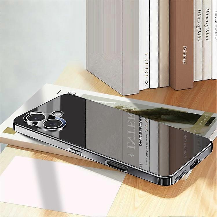 Compatible For iPhone 16 Case Electroplating PC Phone Back Cover with Camera Lens Protector