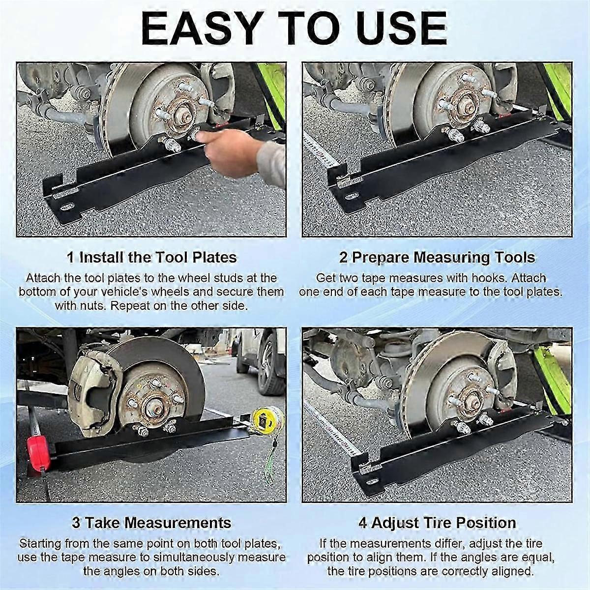Car Wheel Alignment Plate Tool With 2 Tape Measures