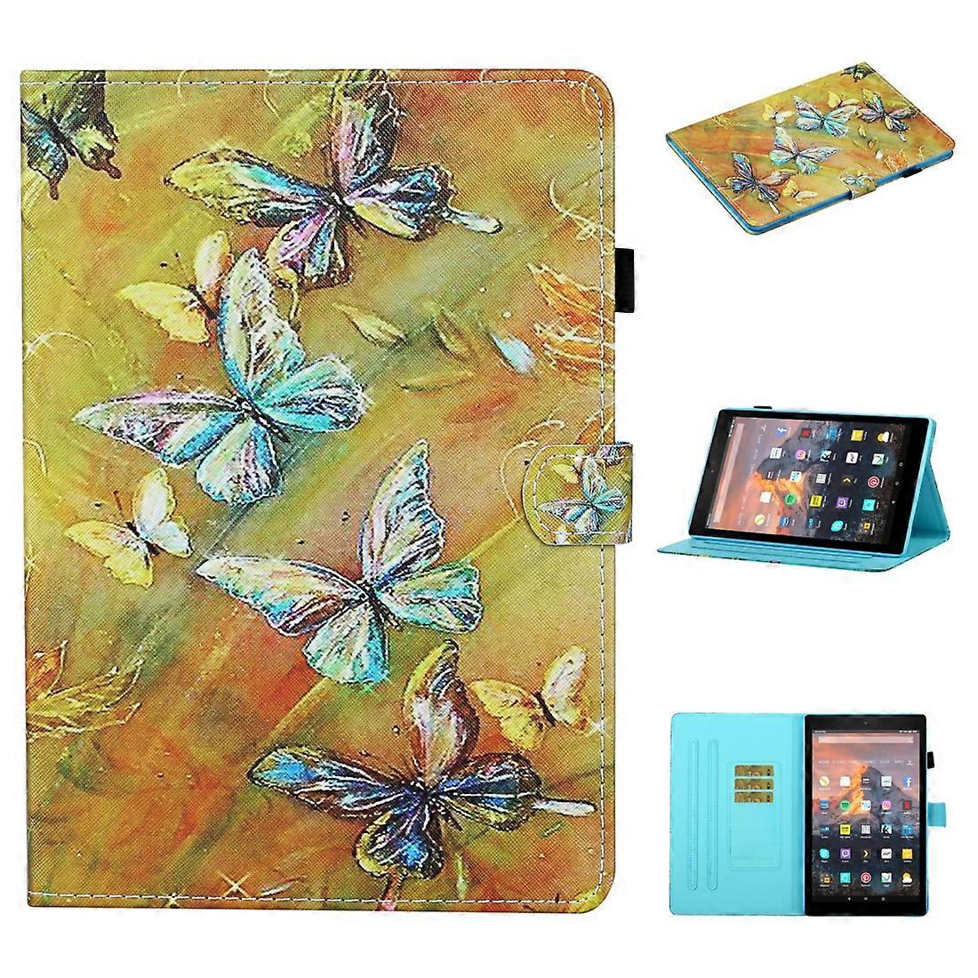 Colored Drawing Stitching Horizontal Flip Leather Case with Holder & Card Slots & Sleep / Wake-up Function For kindle Paperwhite 4 / 3 / 2 / 1