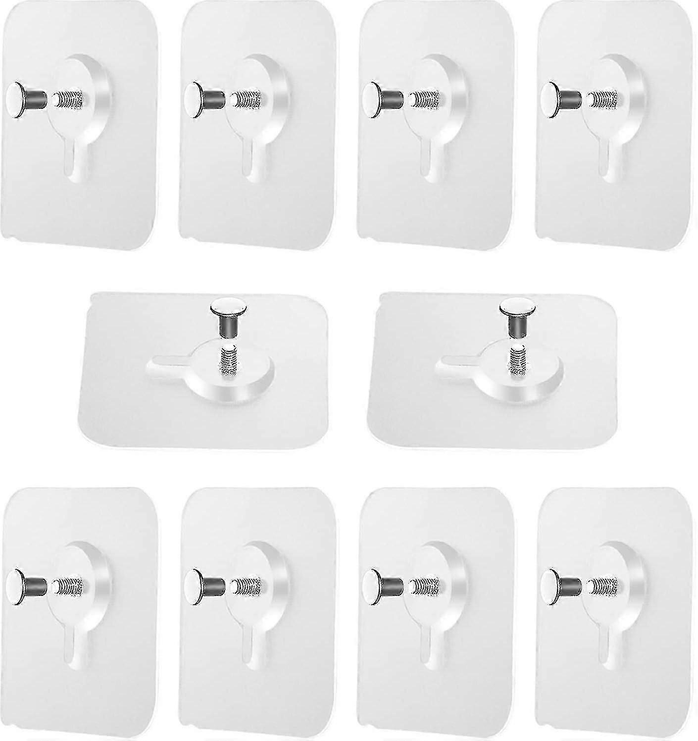 10 Pieces - Sticky Hanging Nails No Drilling - Adhesive Frame Clip Hook