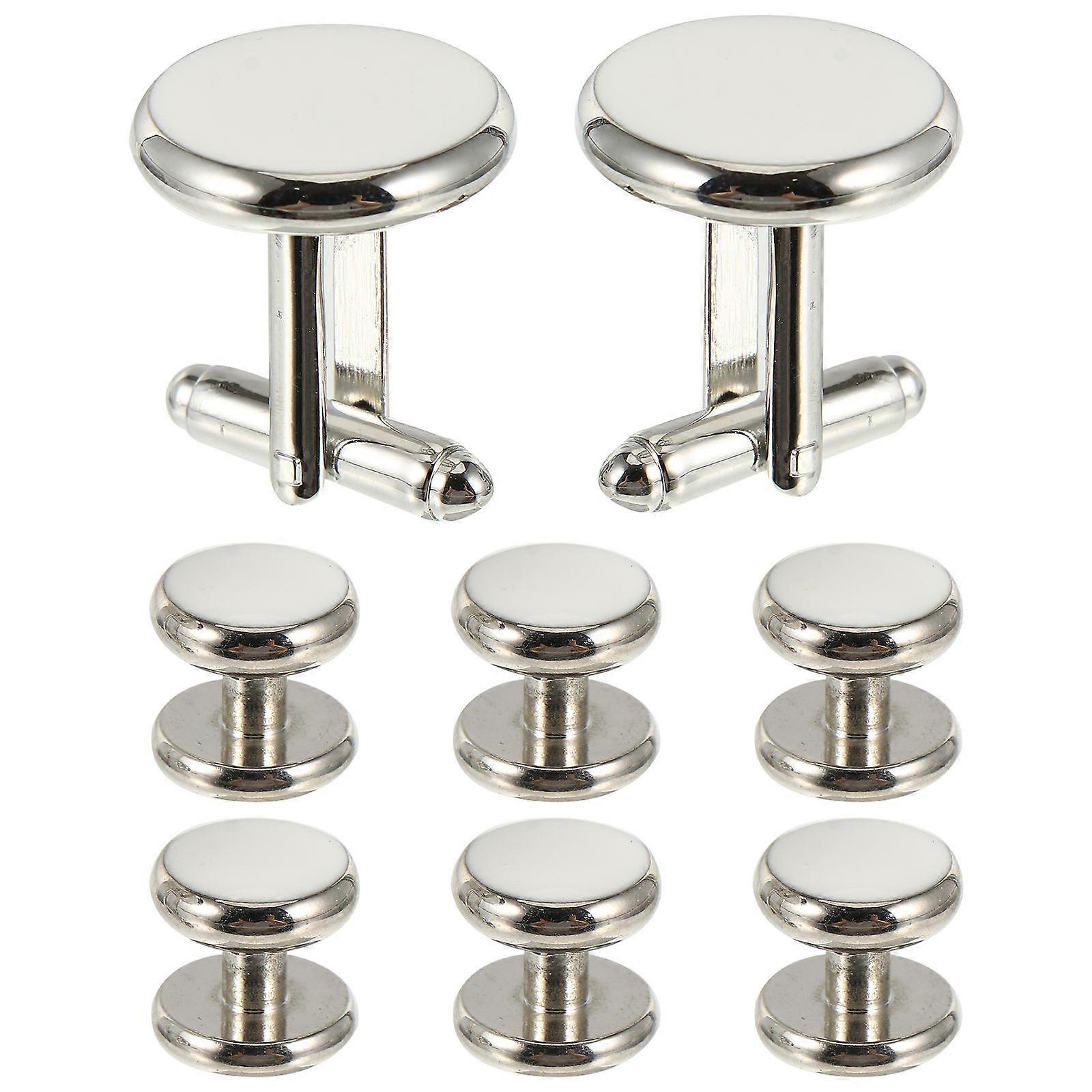 Round Cufflinks, Durable Links for Enhanced Clothing Style, Rust-Resistant Treatment