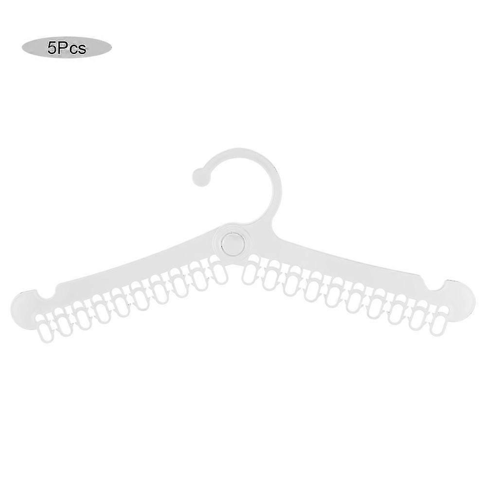 5pcs White Multifunctional Hanger for Socks & Towels Drying
