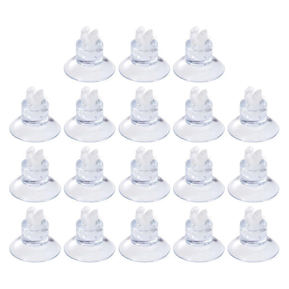 Aquarium Suction Cup Clips Hose Holder Transparent 2.5X2.5X2CM Adjustable Position 18Set