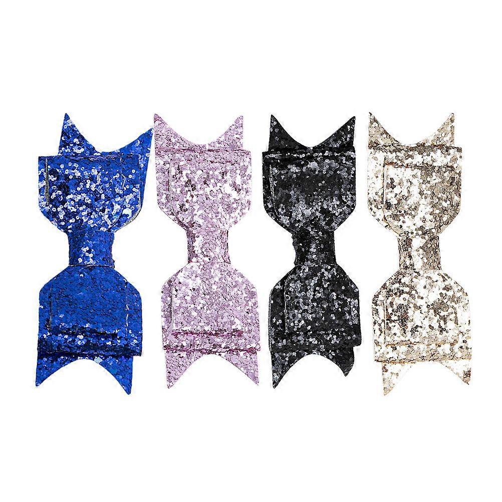 Small Bows Anti-breakage Hair Styling Tools for Toddlers Black 4Pcs