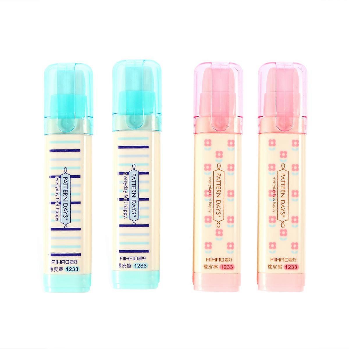 Cute Pencil Eraser Three Layers Assorted Color Practical and Interesting For Children 4Pcs