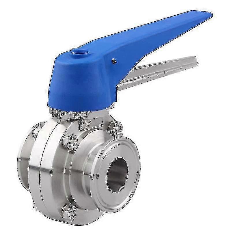 One Inch Tri-Clamp Butterfly Valve with Blue Trigger Handle Suitable for Various Applications