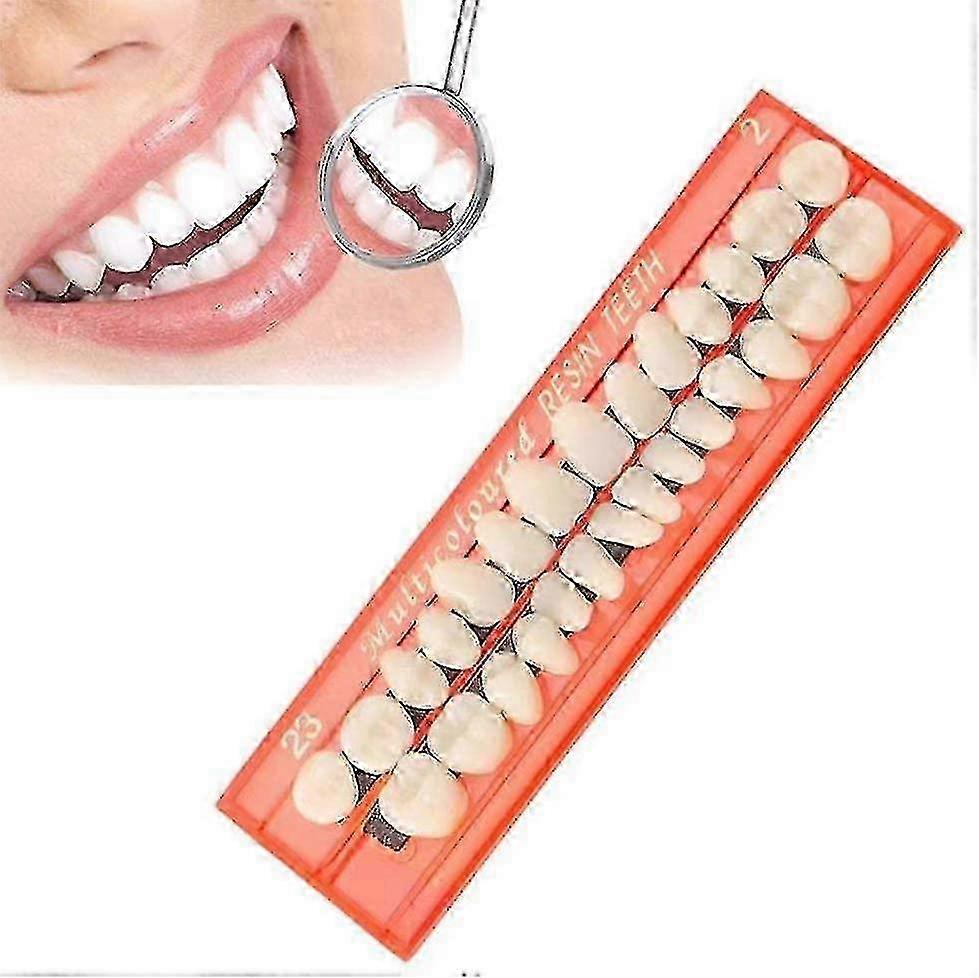28pcs/set Resin Teeth Model Durable Dentures, Universal Resin False Teeth Instant Veneers for Covering Missing Teeth Suitable for Various Br