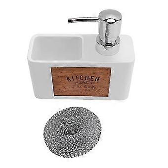 Dish Soap Dispenser Resin ABS Liquid Soap Dispenser with Dish Brush for Home Kitchen Bathroom