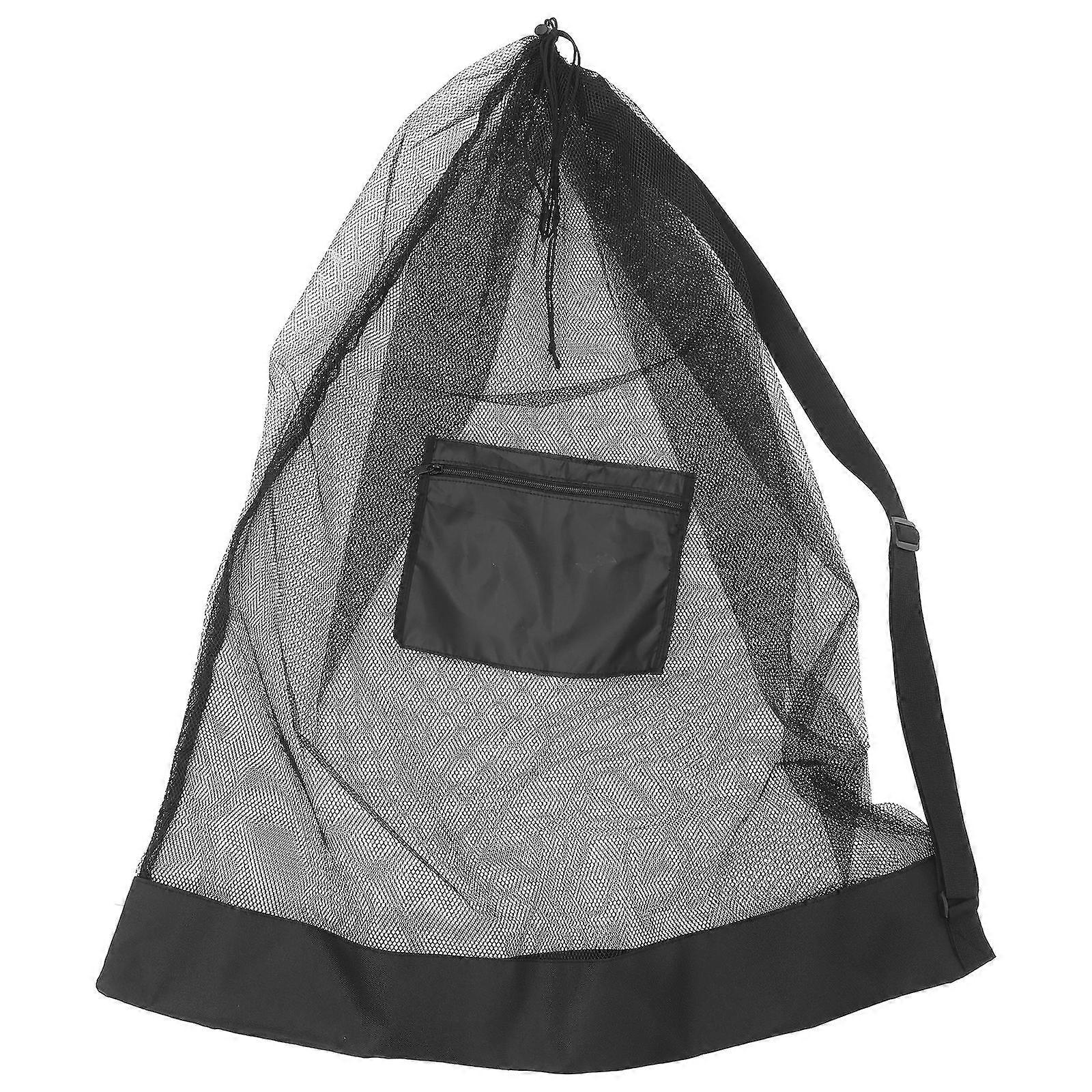 Adjustable Shoulder Strap Mesh Ball Bag Portable Sports Carry Net for Basketball, Football, Volleyball and More