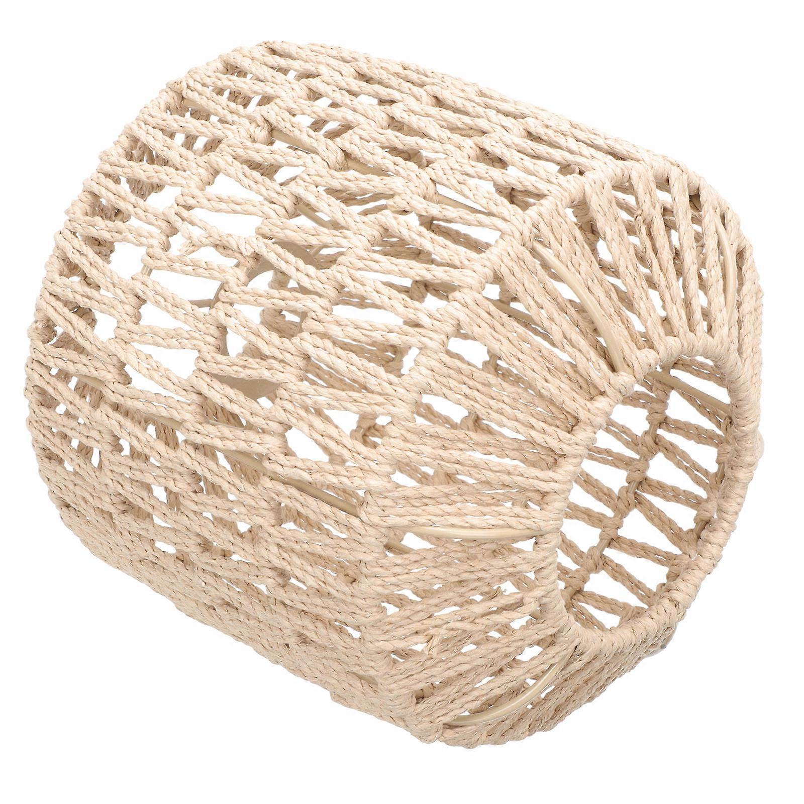 Woven Lampshade Unique Light Covering Khaki 19.00X19.00X18.00CM Rustic Style 1Set