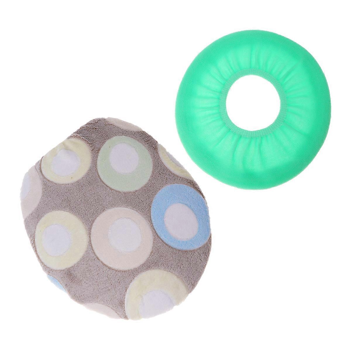 Washable Toilet Seat Cover Super Thick Coral Fleece Toilet Seat Cover Set Circle Shaped Home Use 40x34cm Warmth 2Pcs